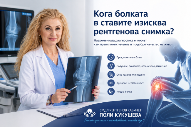 Кога болката в ставите изисква рентгенова снимка? Рентген Поли Кукушева